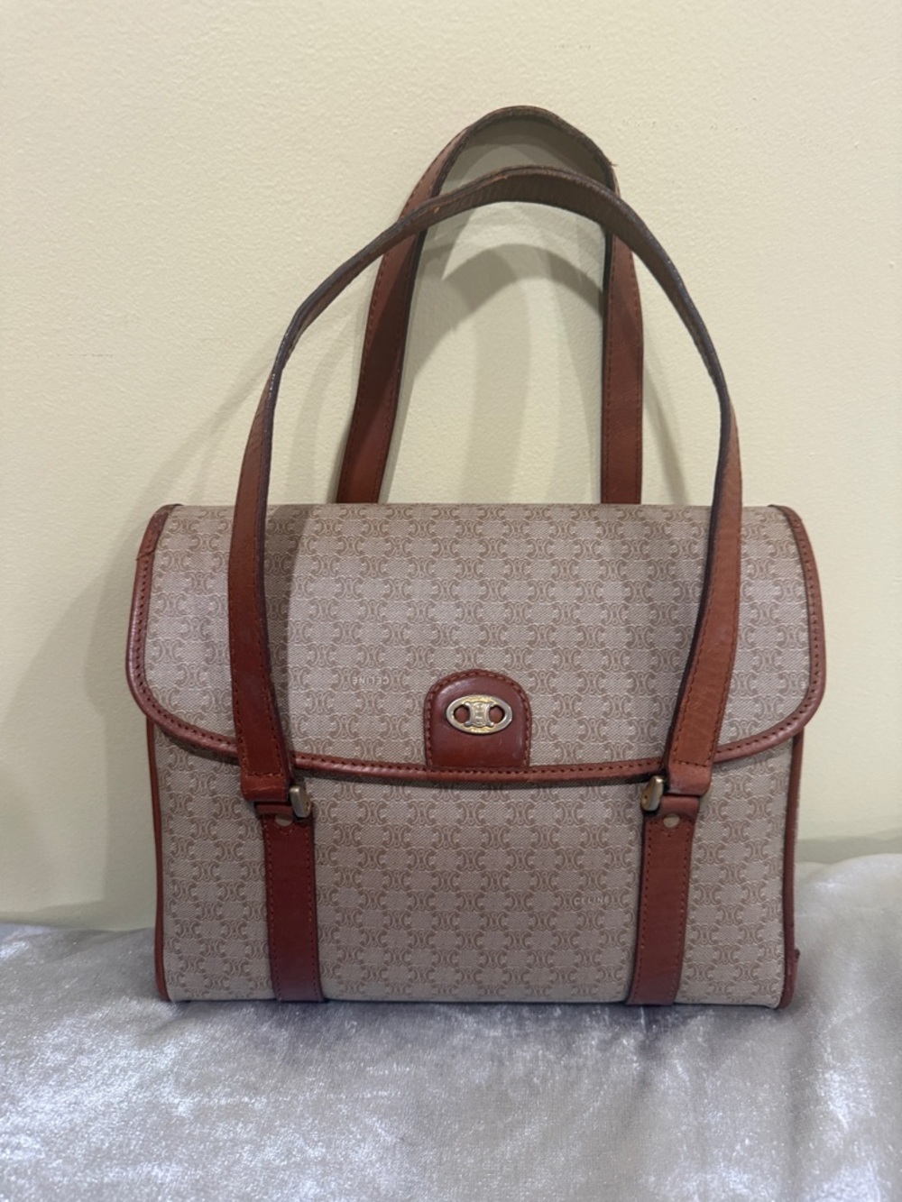 Authentic Celine Monogram Celine Handbag vintage Celine satchel Celine purse